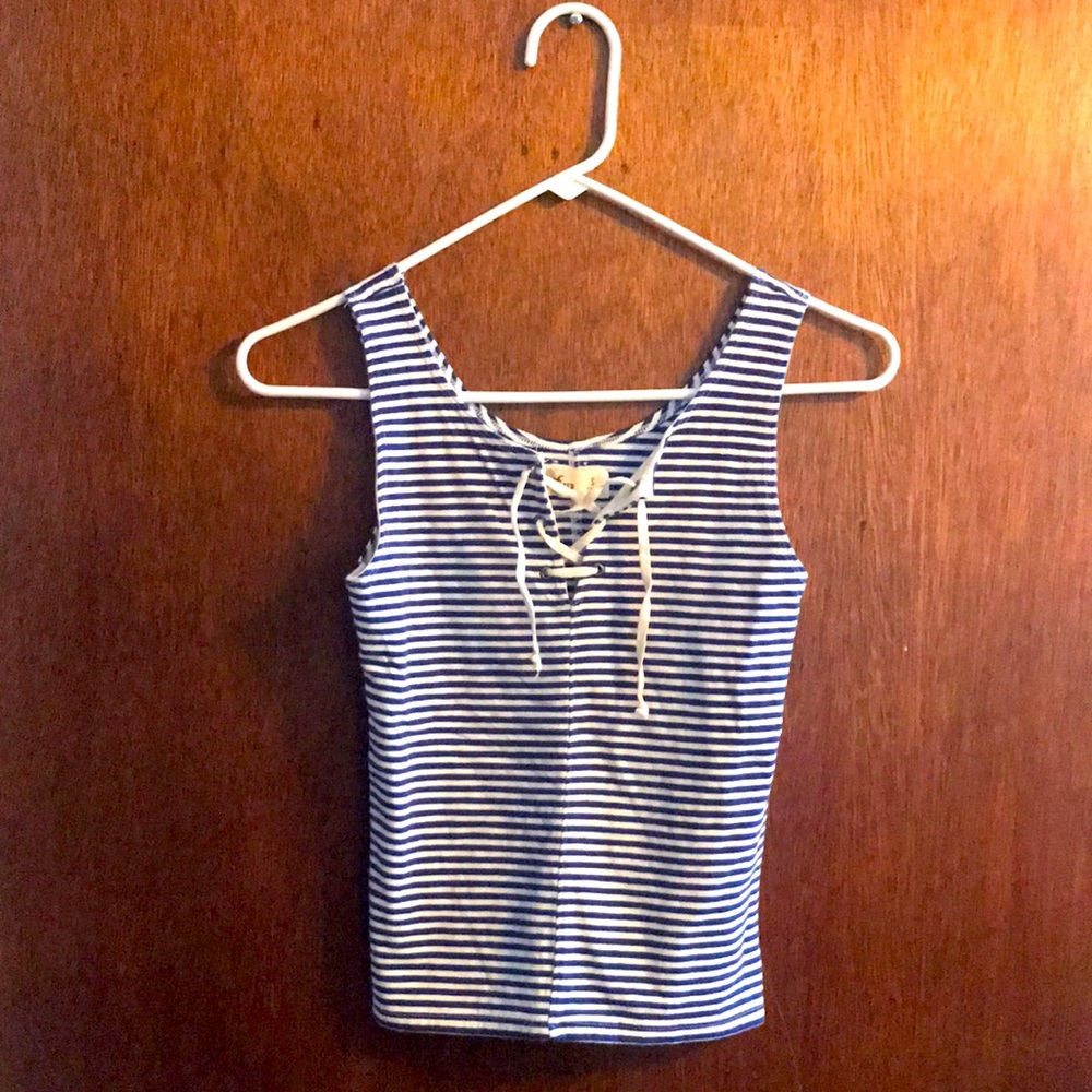 Navy Blue and White Hollister TankTop!